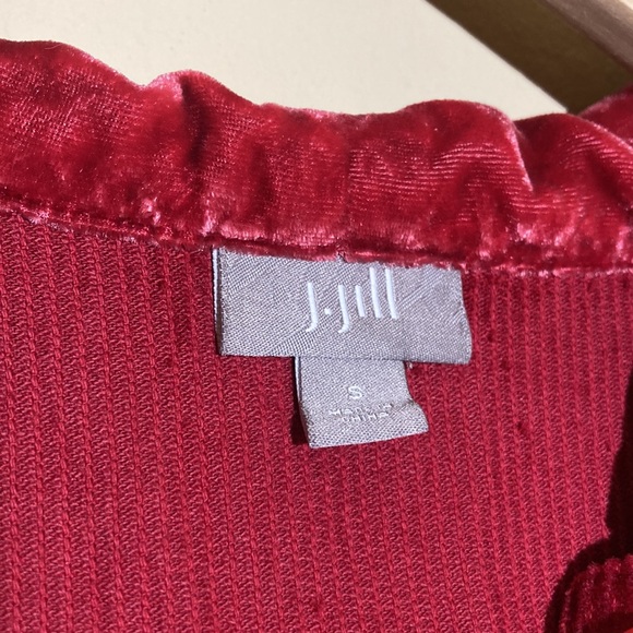 J Jill Hooded Corduroy Tunic Crushed Velvet Hoodie Pockets Holiday Woodland - Picture 6 of 13